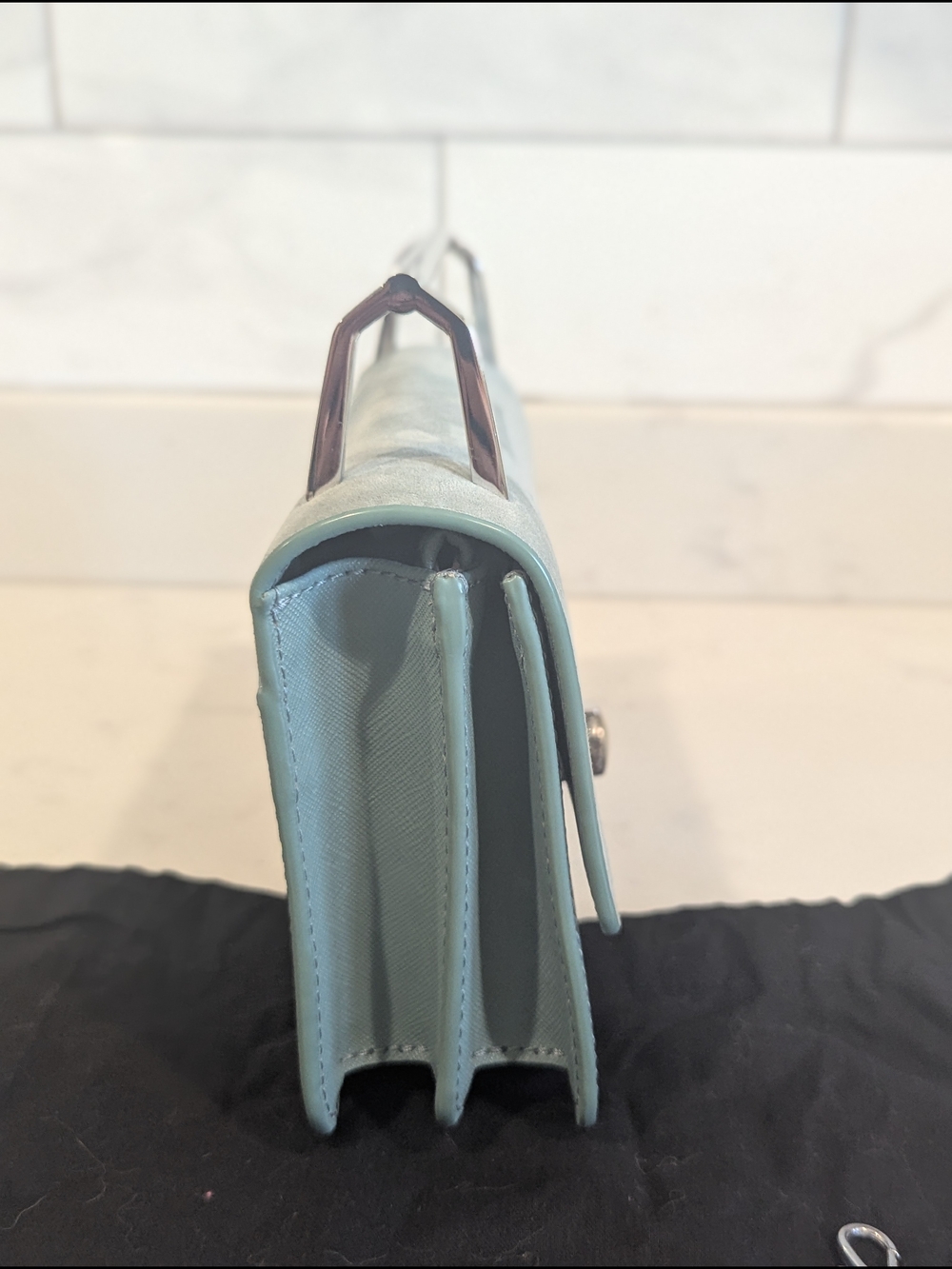 Botkier New York Lennox Blue Suede & Leather Chain Mini Shoulder Bag - Picture 4 of 10